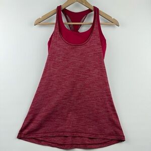 Lululemon • Size 6 Power Y Bra Tank with Open Back Braided Strap – Rosewood Red